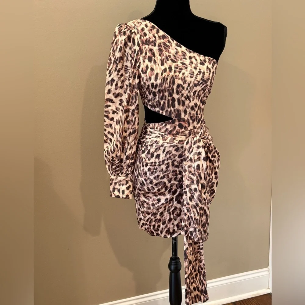 NWT Women’s HELLO MOLLY She’s the Moment leopard mini dress- Size XS/2 - Picture 3 of 10